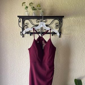 David’s Bridal Long Dress Color: Wine